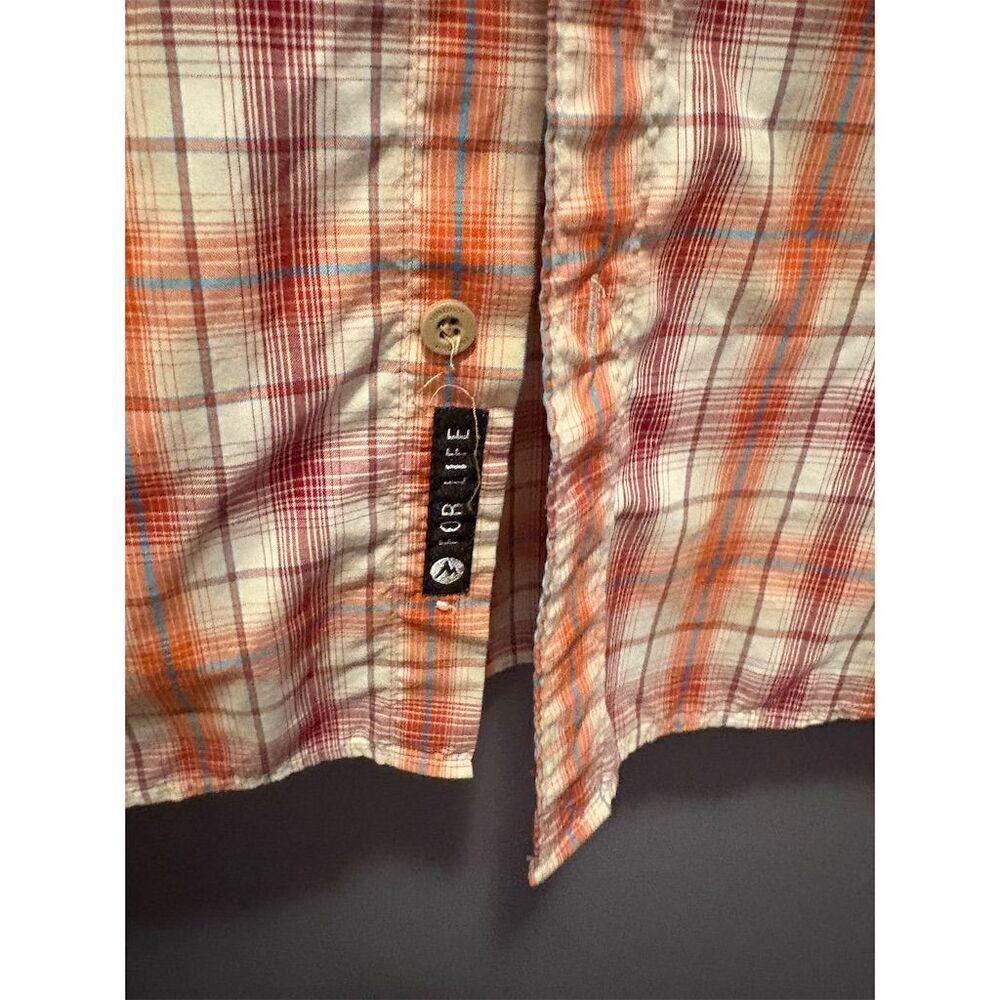 Marmot Men's Orange Plaid Short Sleeve Button-Up Shirt Size L - Picture 4 of 9